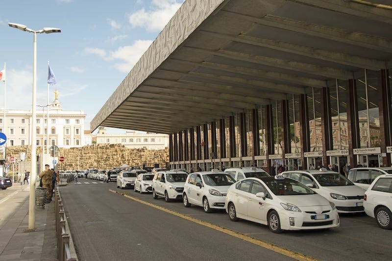 Taxis outside Termini Station in Rome