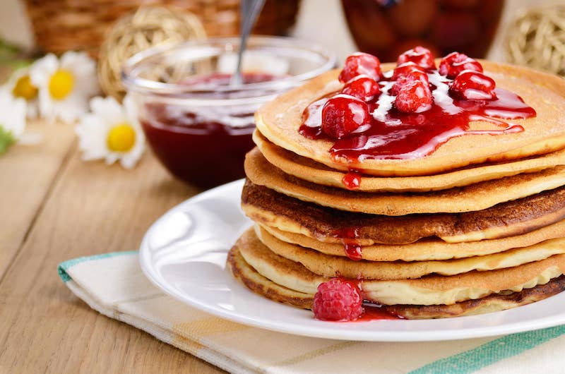 Brunch in Italy - typically includes pancakes.
