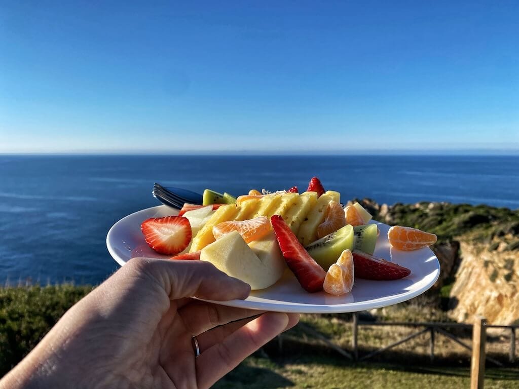Fruit platter for breakfast in Italy.
