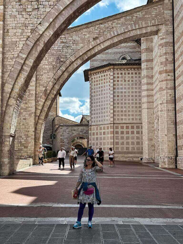 Eli at Santa Chiara church in Assisi.