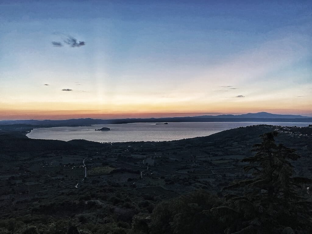 Sunset views of Lake Bolsena