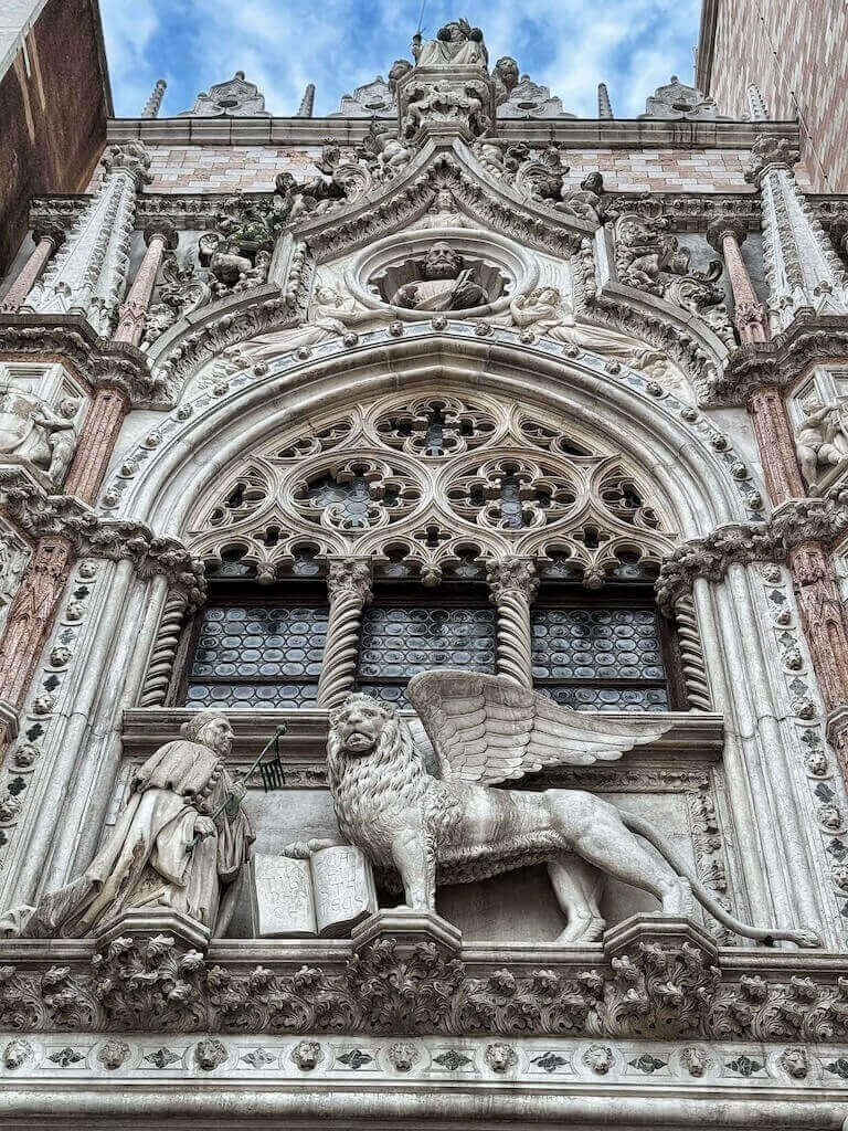 Detail of the Porta della Carta Palazzo Ducale Venezia