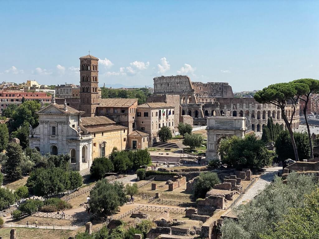 Views of the Colosseum from the Palatine Hill