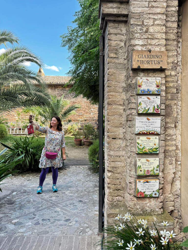 My sister taking a selfie in Spello.