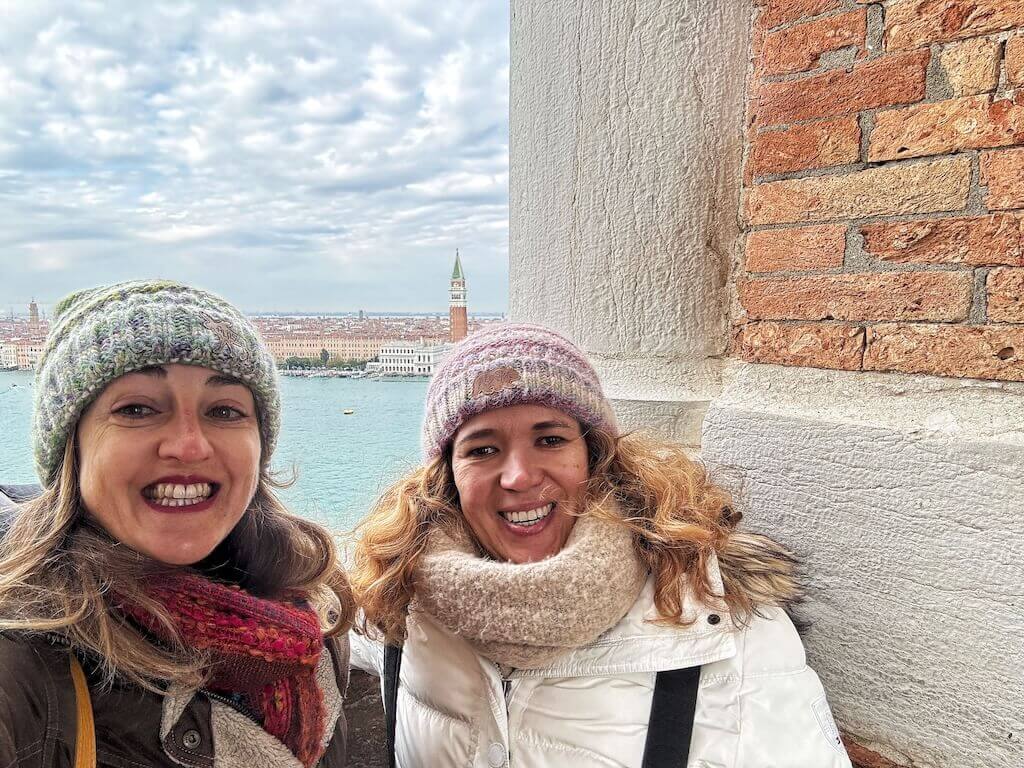 Posing with my friend during my last trip to Venice