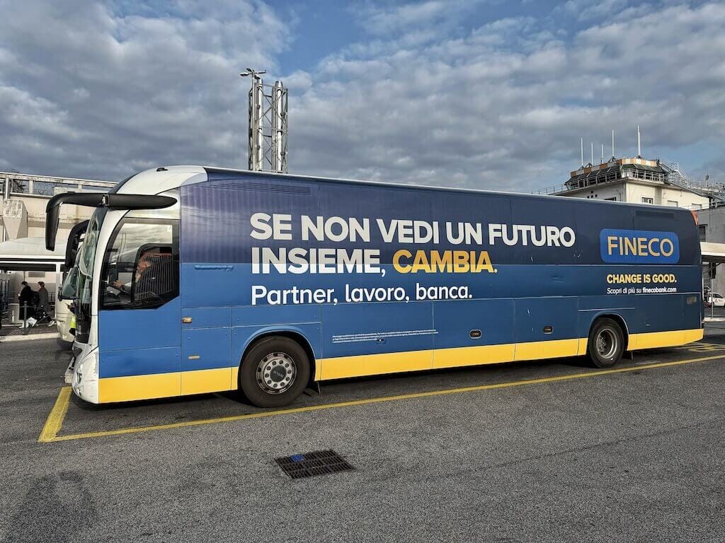 One of the buses departing from Ciampino