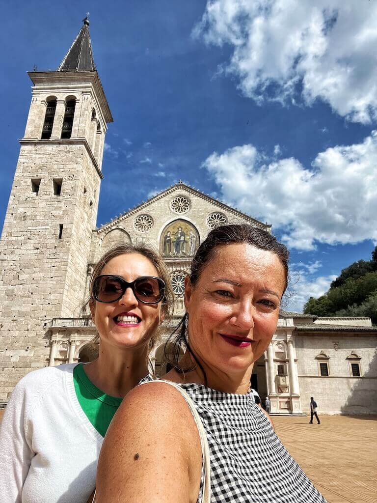 Posing for a photo in Spoleto Italy.