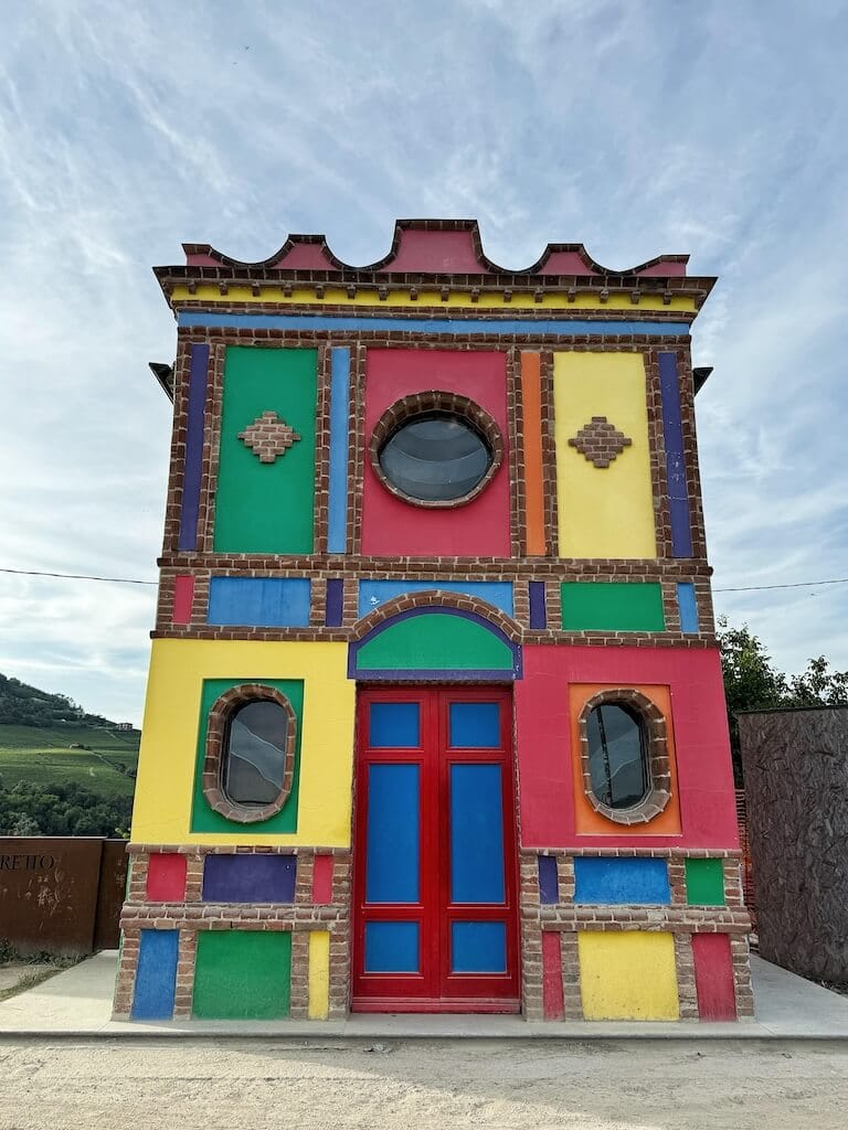 Colorful Cappella delle Brunate in the Langhe.