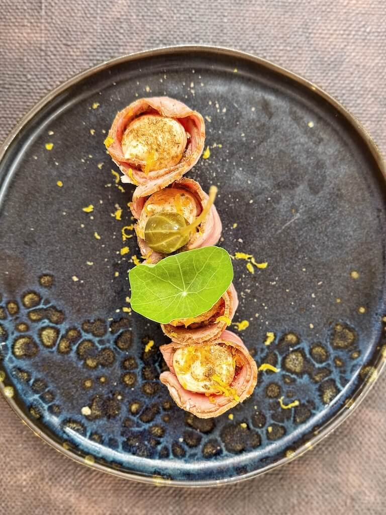 Vitello tonnato at Umano in the Langhe.