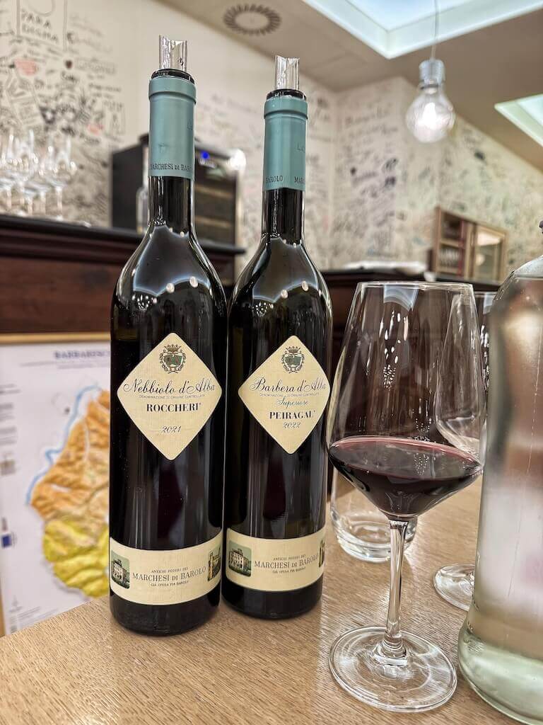 Wine tasting at Marchesi di Barolo.