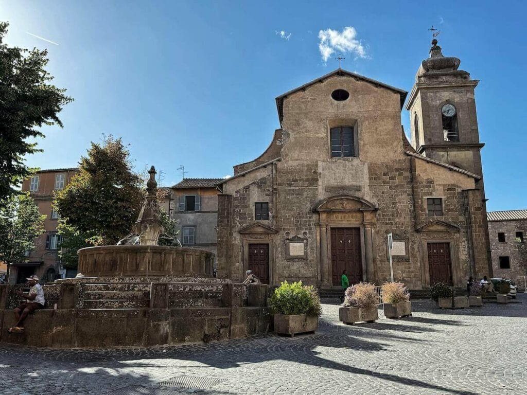 Lovely Piazza San Faustino in Viterbo historic center