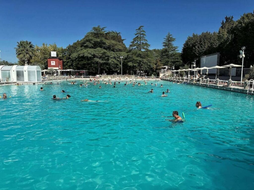 The immense pool at the Terme dei Papi in Viterbo