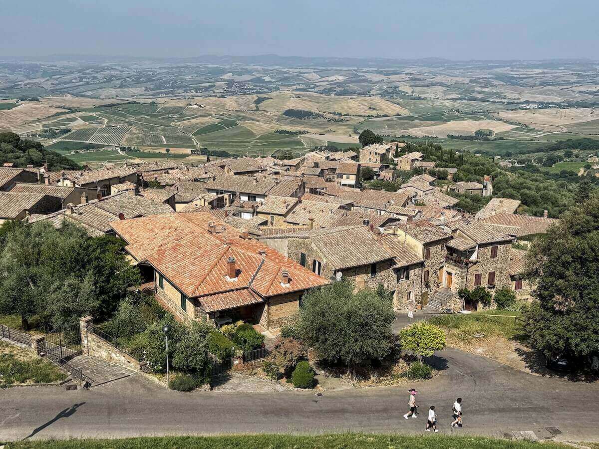 Views of Montalcino and surrounding valley from the Fortress.