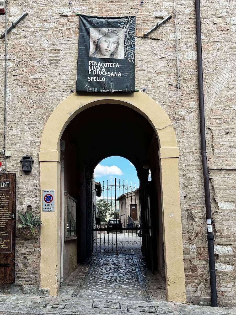 Outside the Pinacoteca of Spello.