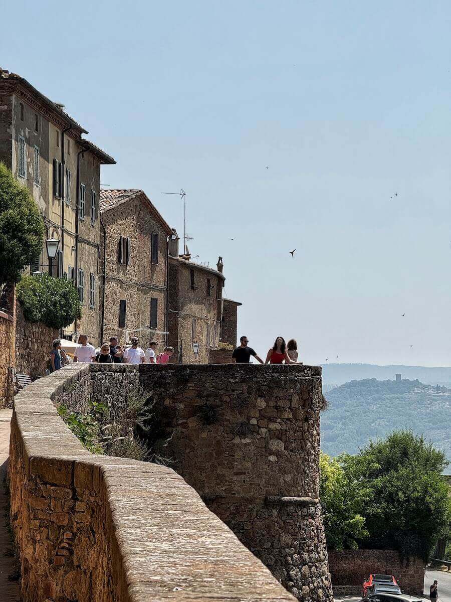 City walls of Pienza offer great views of the Val d'Orcia.