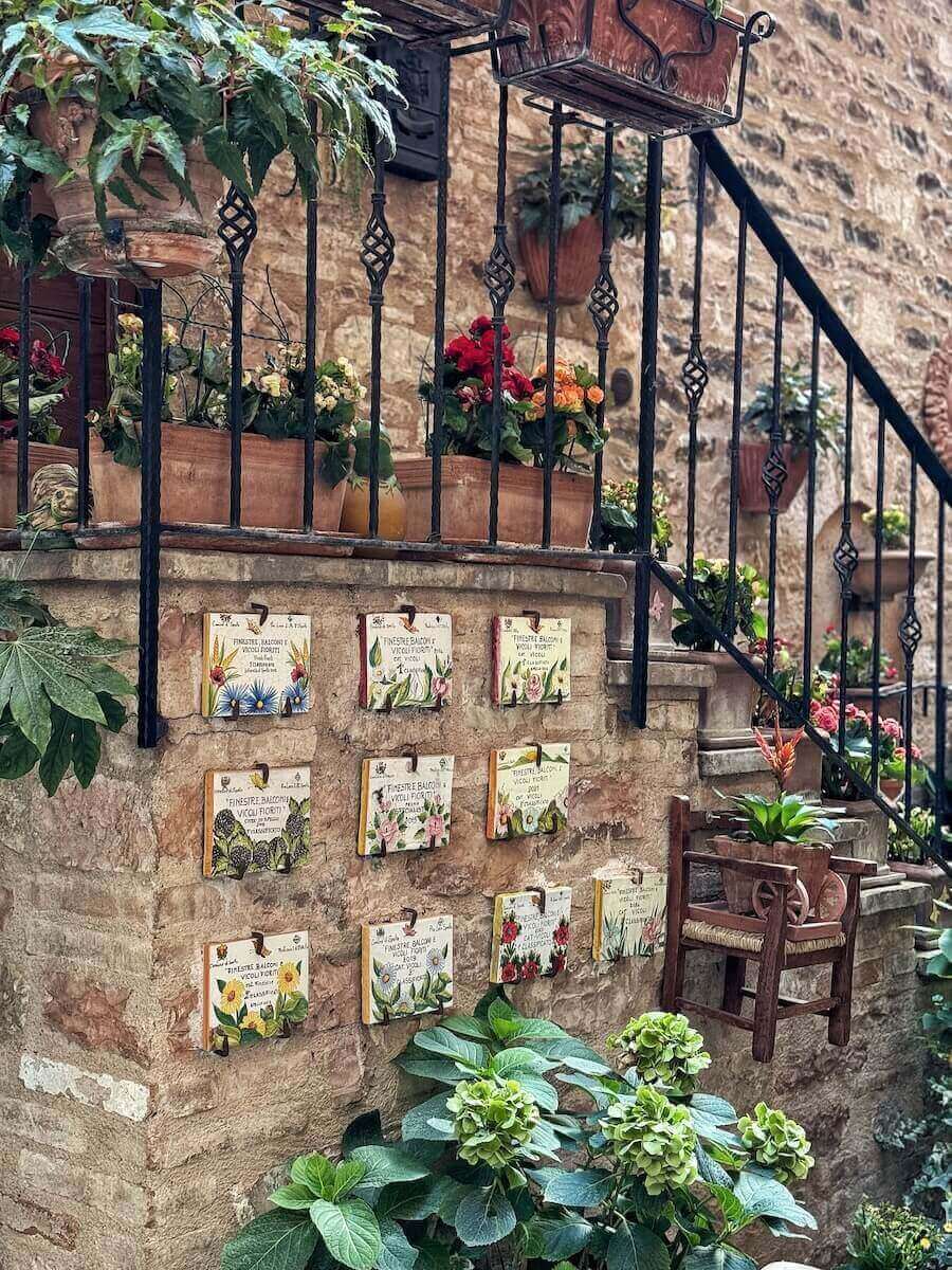 balcony in the historic center of Spello.