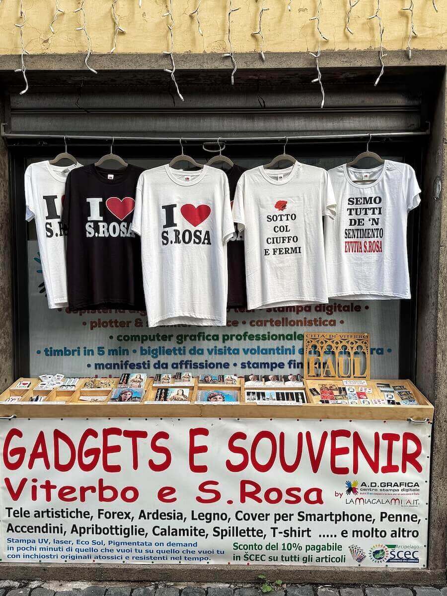 Santa Rosa souvenirs in Viterbo.