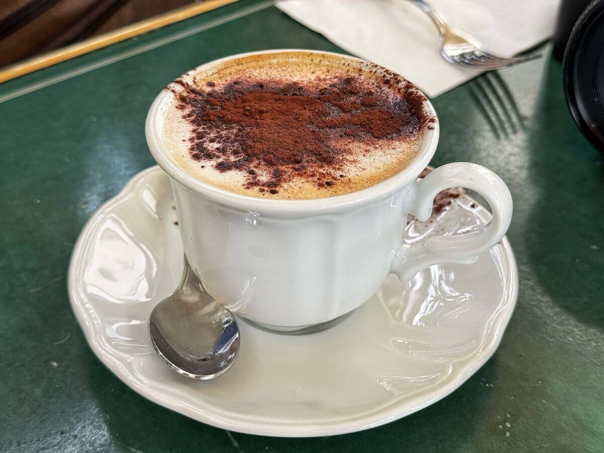 Cappuccino for the typical Italian breakfast.