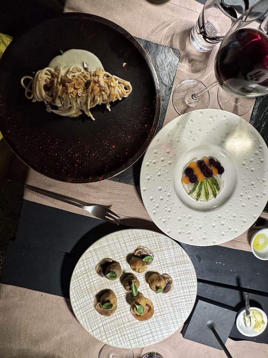 Food at Logge del Vignola in Montepulciano.