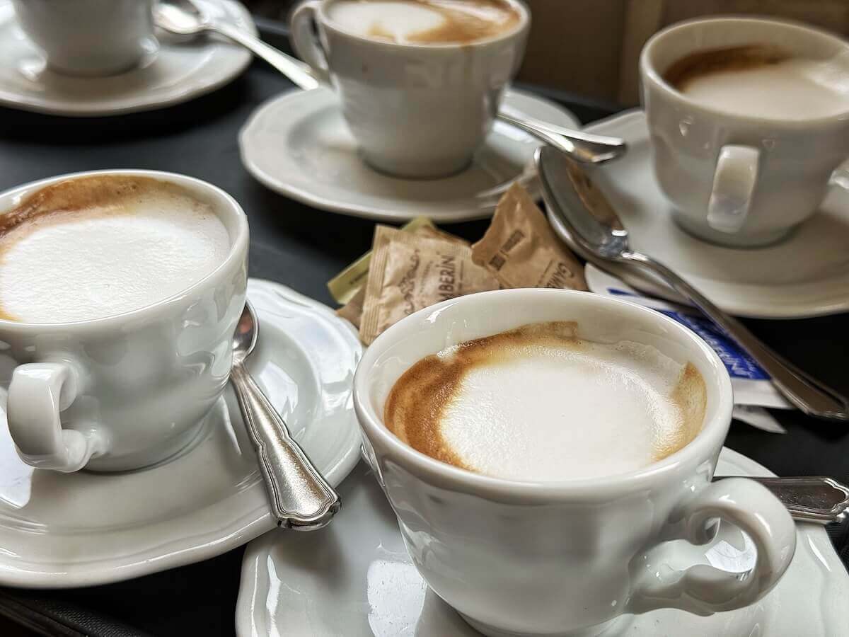 Espresso macchiato in Italy.