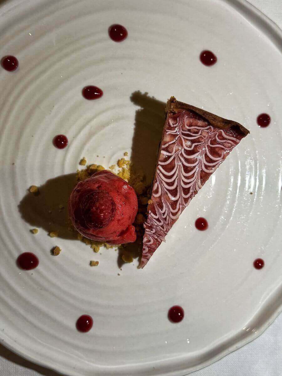 Beautiful dessert at Piccolo Lord in Turin.