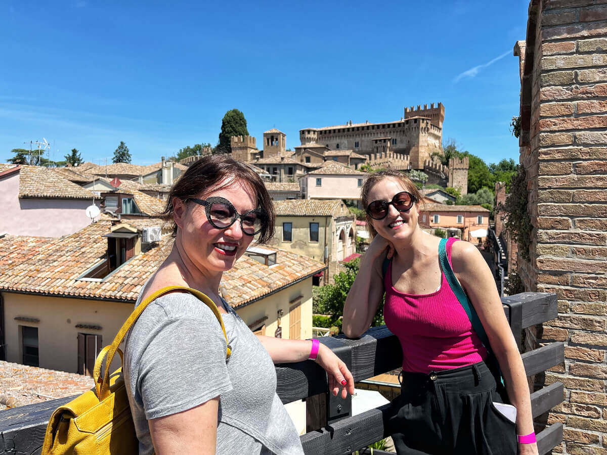 Claudia and Eli in Gradara, northern Marche.