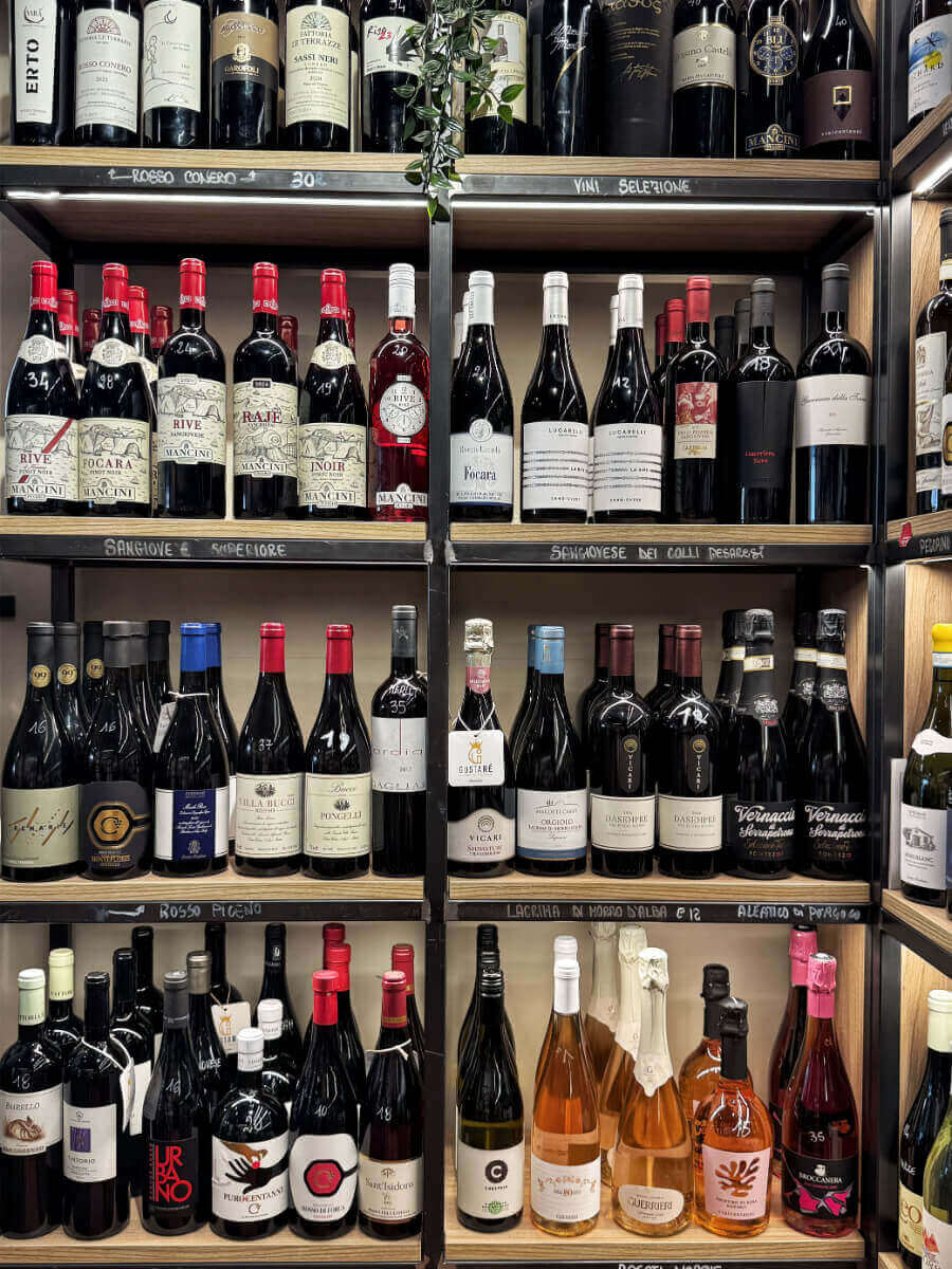 Wine selection at GustaRè.